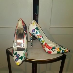 Hot Tomato Floral Stilletos